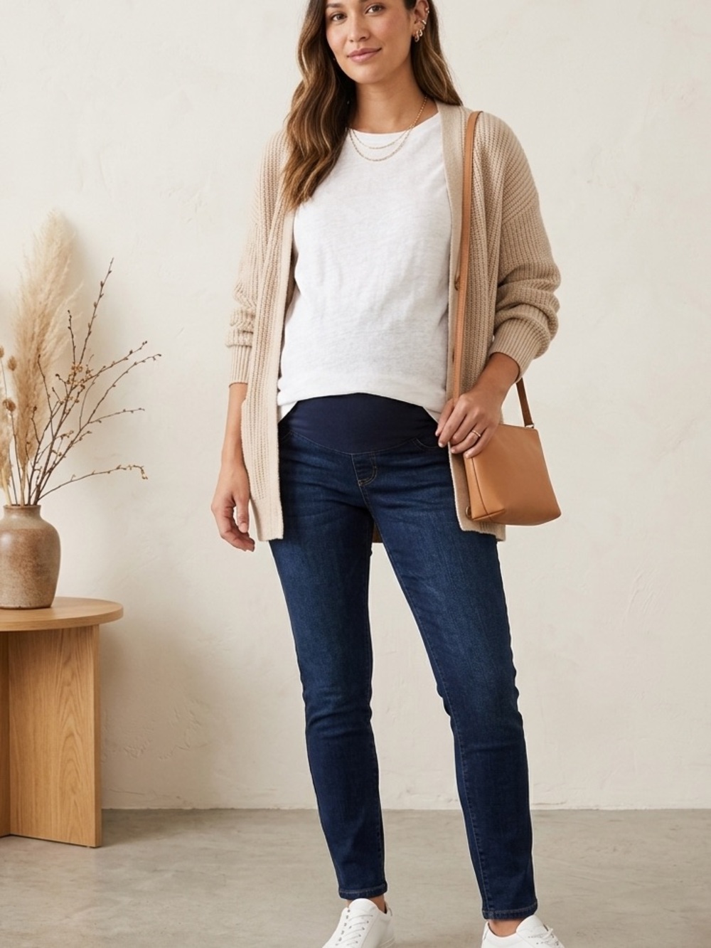 Isabel Maternity Dark Wash Crossover Skinny Jeans 12